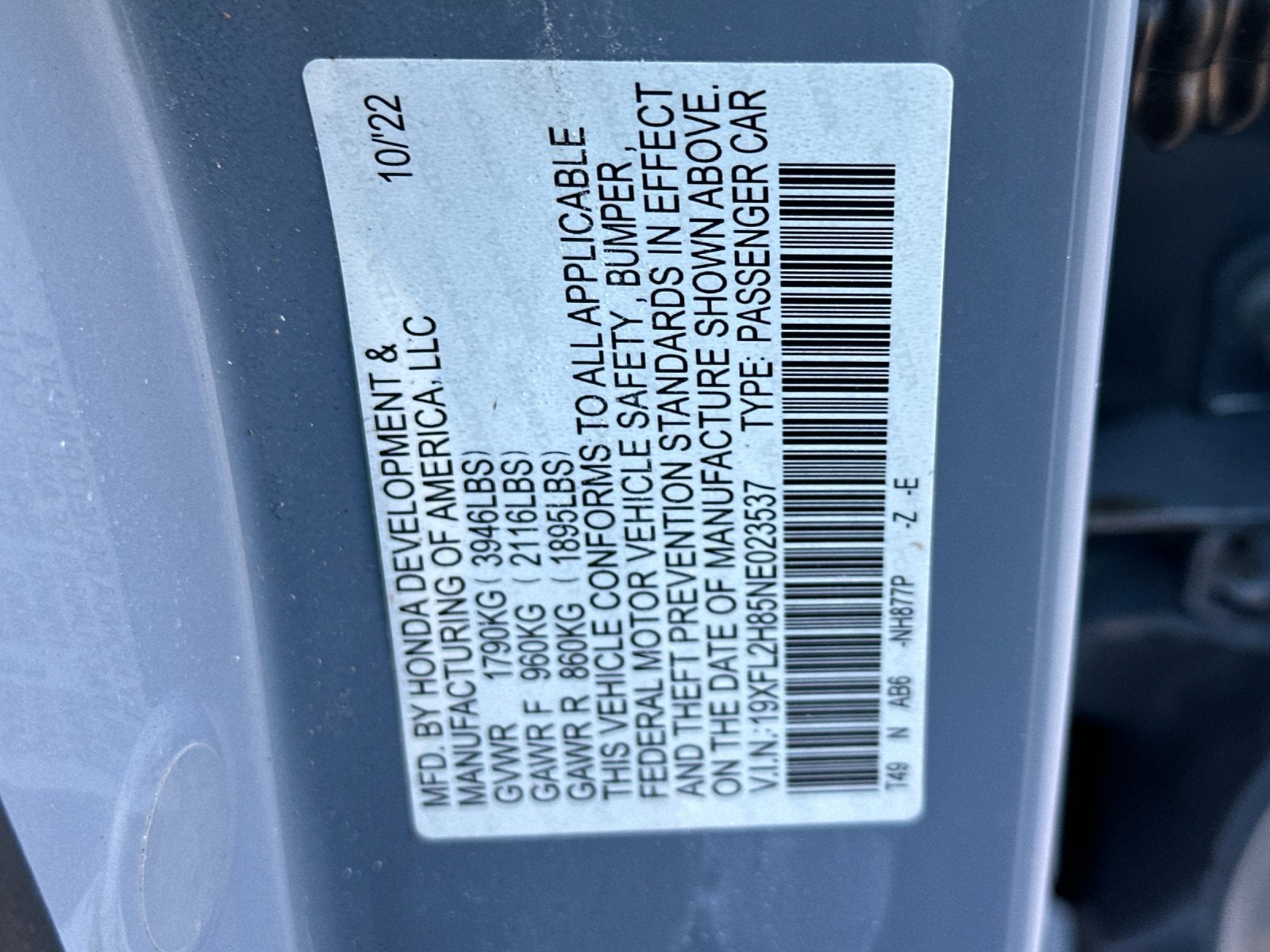 2022 Honda Civic Sport
