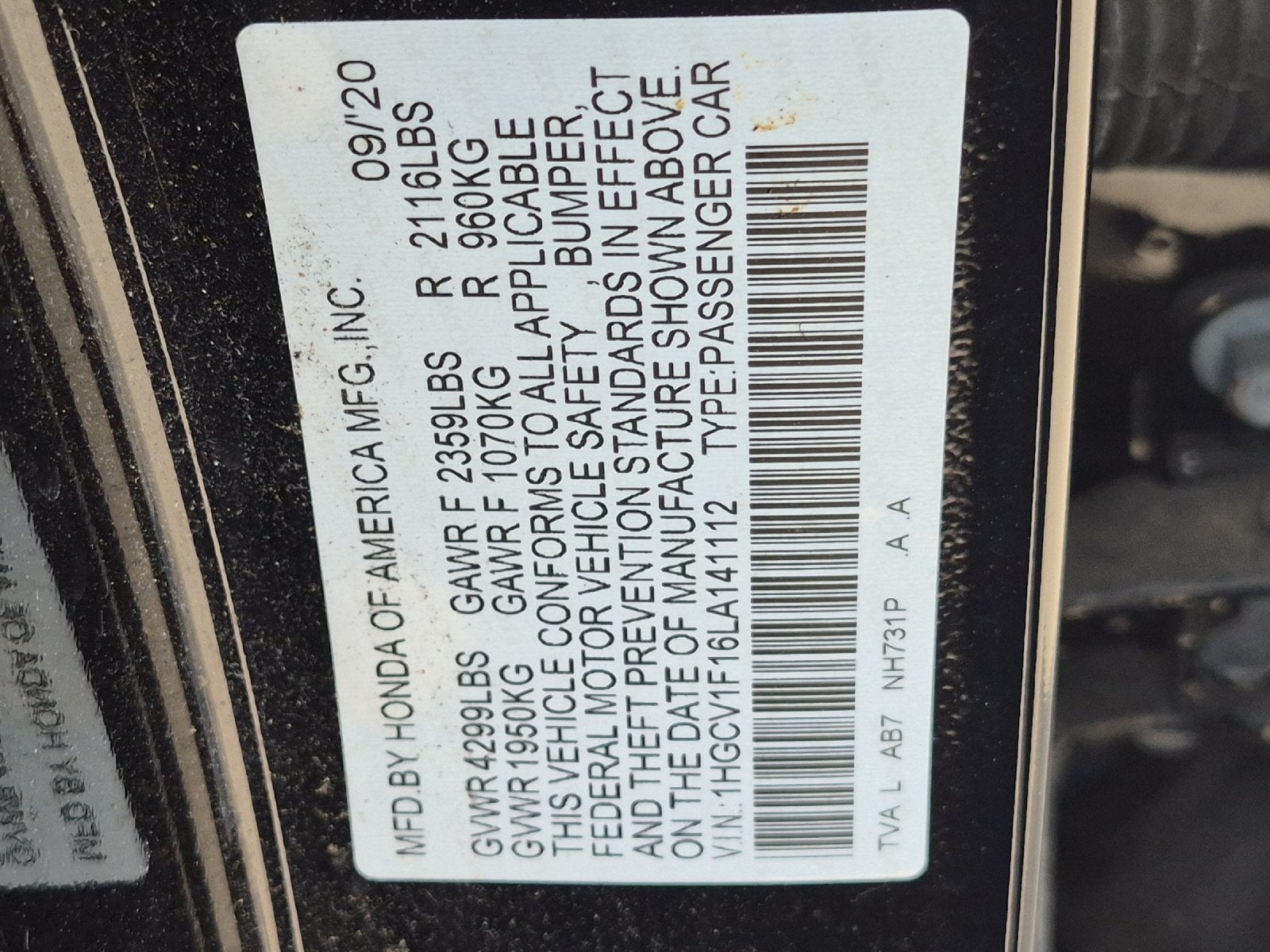 2020 Honda Accord LX