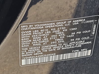 2021 Volkswagen Atlas 3.6L V6 SE w/Technology