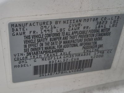 2017 Nissan Sentra SV