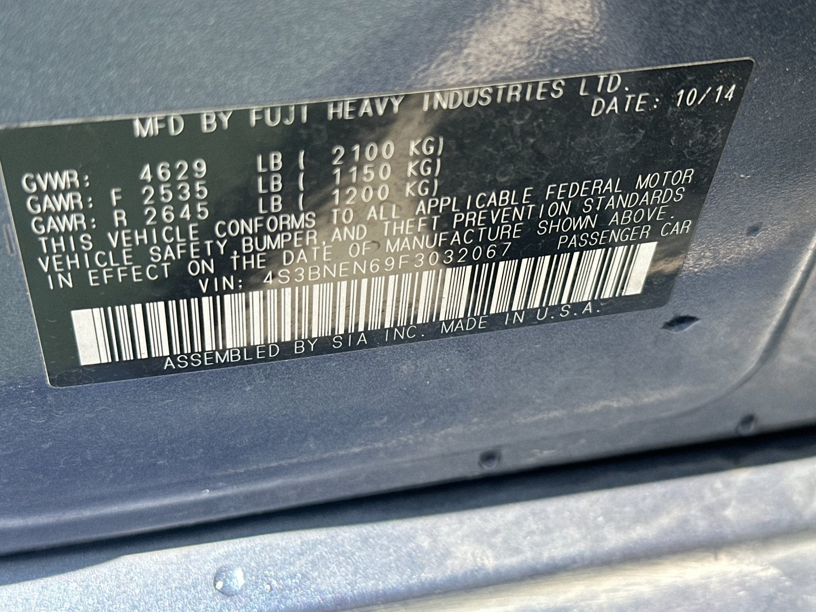 2015 Subaru Legacy 3.6R Limited