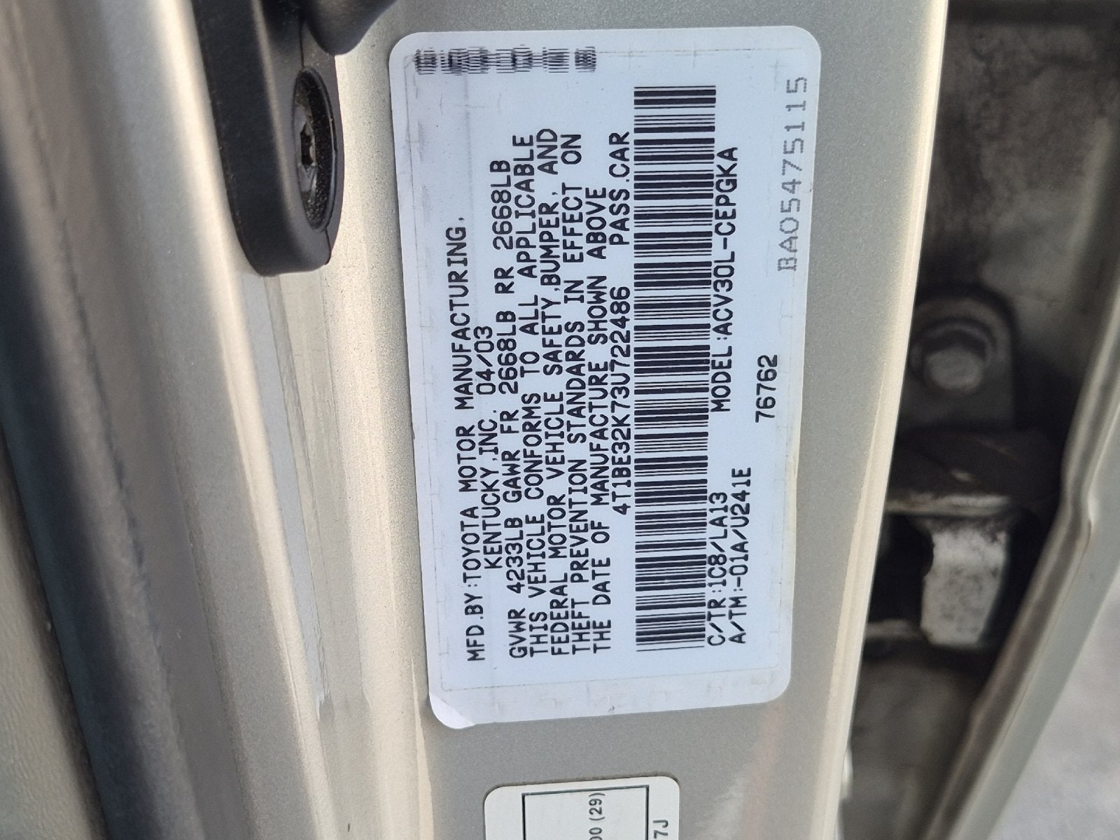 2003 Toyota Camry XLE