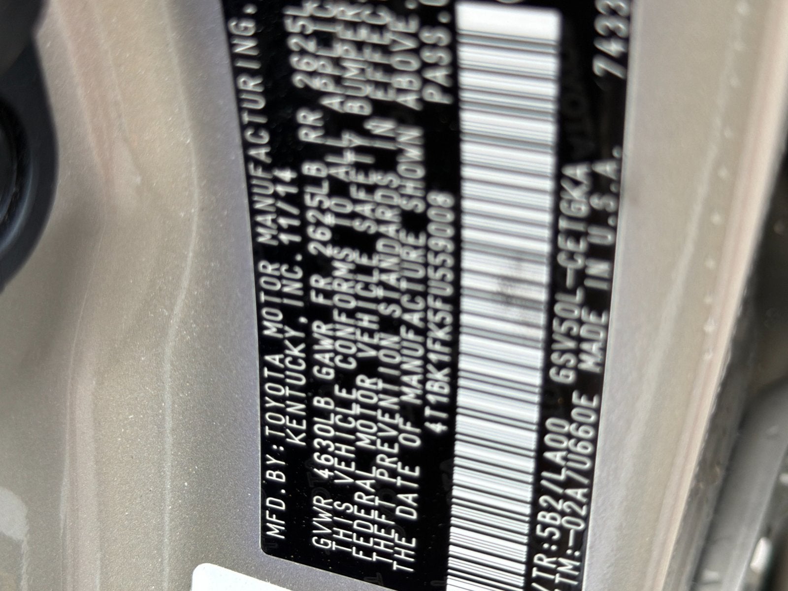 2015 Toyota CAMRY XLE