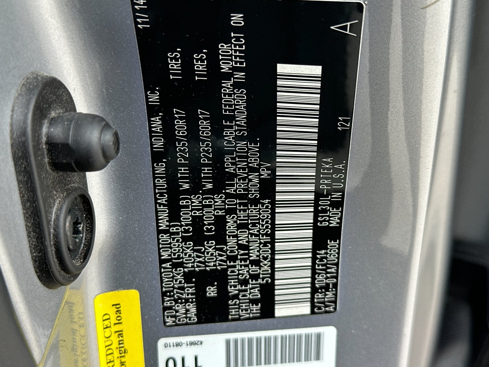 2015 Toyota SIENNA LE 3.5L LE 8 Passenger